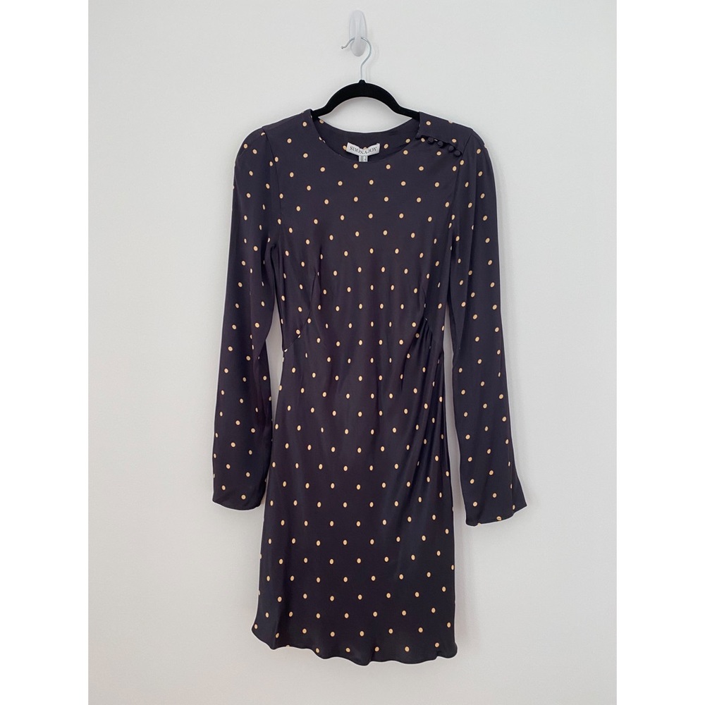 Shona Joy | black O’Dell long sleeve Bias mini dress